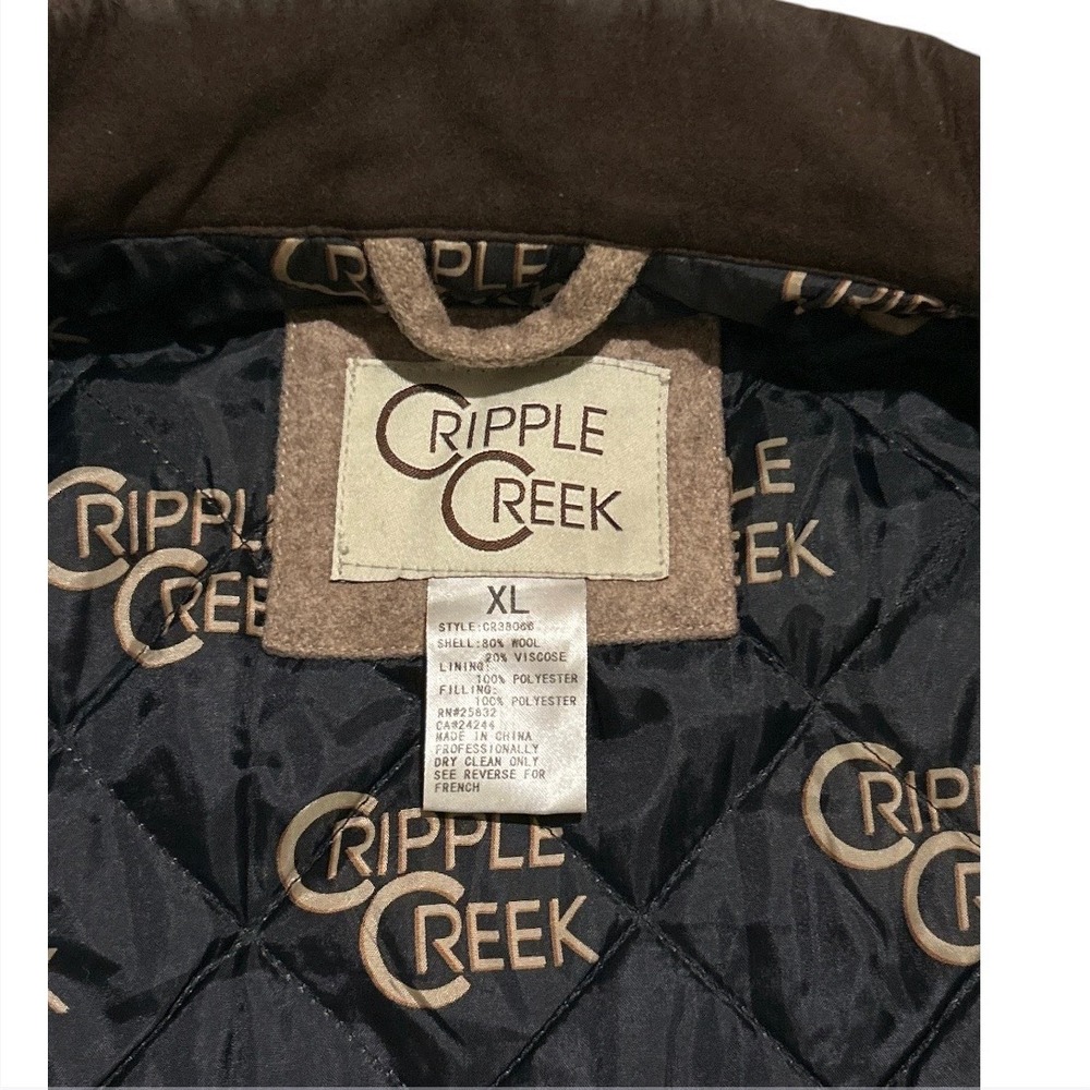 Cripple Creek Vest Men's Wool Vest Size XL Quilted Lining-Concealed Carry Brown - Picture 6 of 6